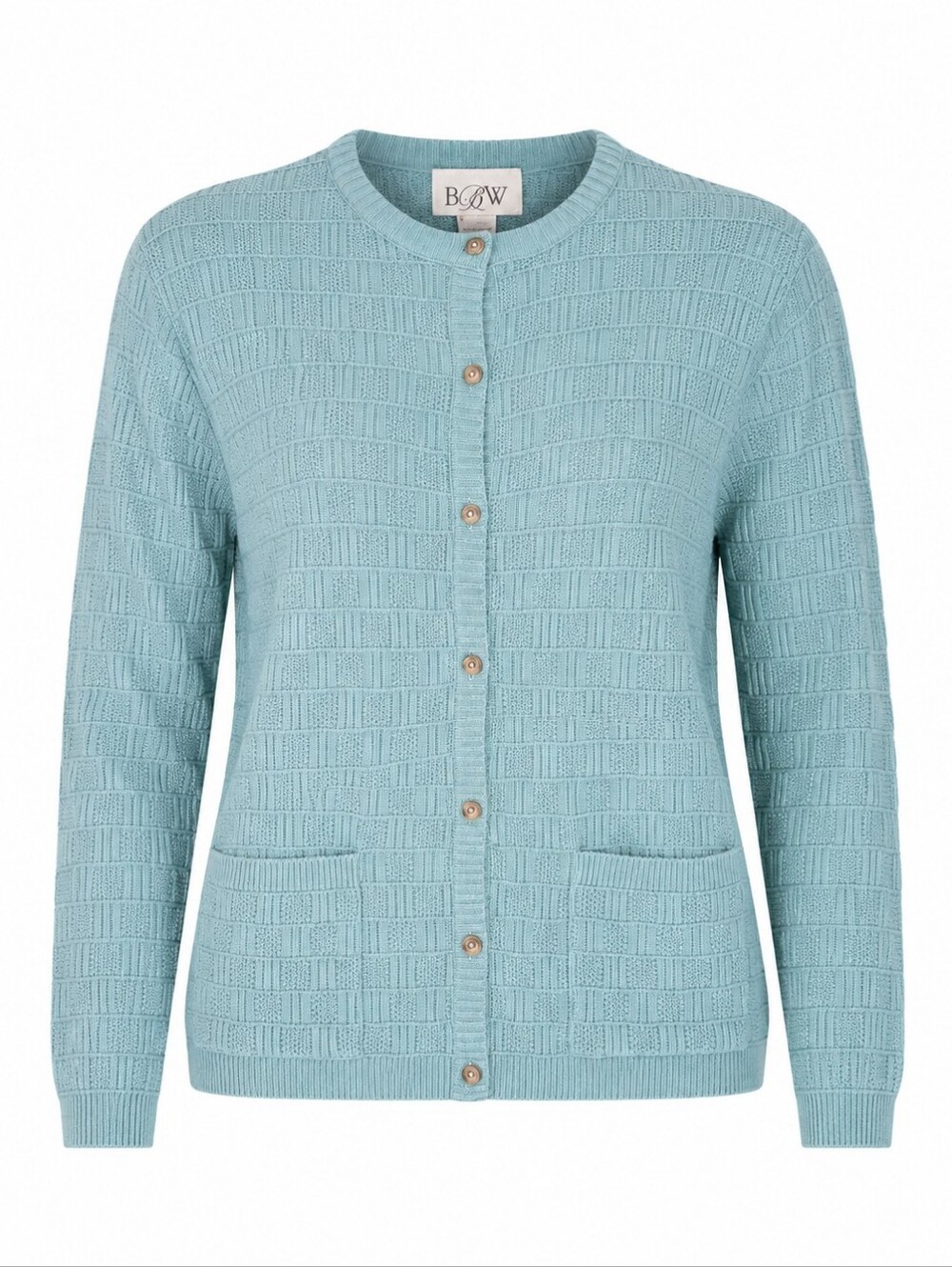 BBW Vintage Pastel Cottagecore Textured Basketweave Knit Grandma Cardigan 2X